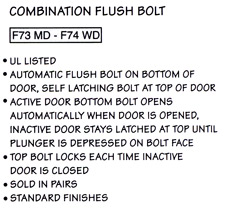 Combination Flush Bolt